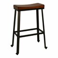 Guest Room 30 in. Thea Saddle Seat Stool, Chestnut & Black GU2845107